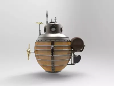 historical concept of old submarines 3D model