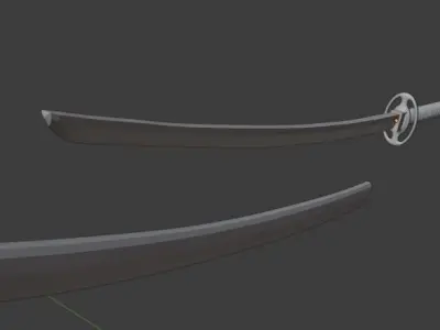 Nagamaki samurai sword 3D model