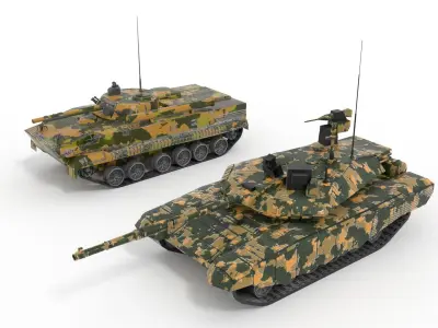 6 military vehicles 3D model