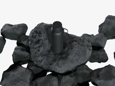 Tumbler Bottle Black Stainless Steel Low-poly 3D model