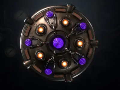 SteamPunk UFO Low-poly 3D model