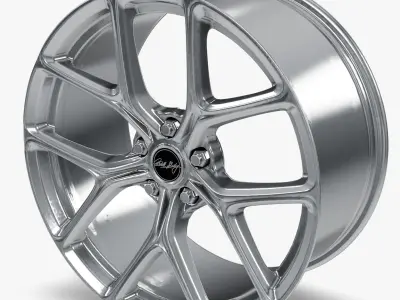 Carroll Shelby Wheel Company CS3 Wheel Chrome Powder Mustang Low-poly 3D model
