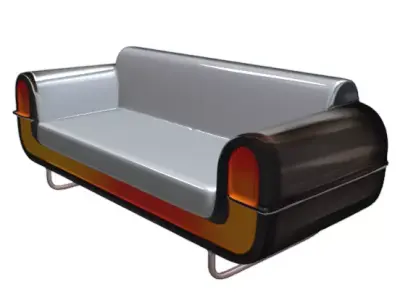 Modern Futuristic Sci-Fi Sofa Cyberpunk Lounge Couch Low-poly 3D model