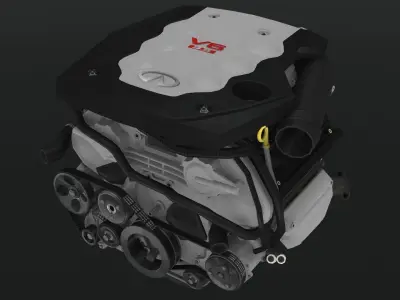 Infiniti G35 VQ35DE engine Low-poly 3D model