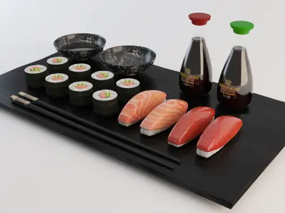 Sushi and Nigiri Plate 3D model