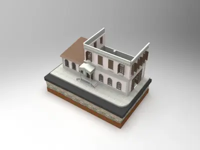 Old Istanbul City Building 004 3D model