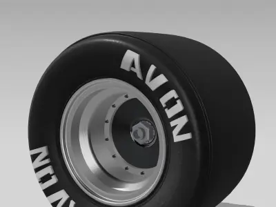 15inch Vintage Racing Wheels Smoothie x3 offsets with Tires 3D print model