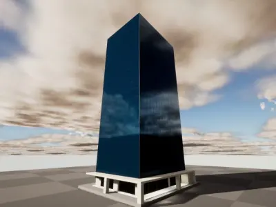 Office Glass Building or Commercial  Low-poly 3D model