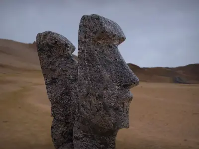 Moai Statues Low-poly 3D model