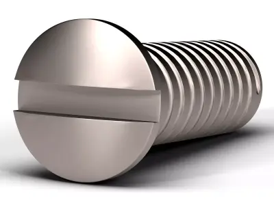 Screw stainless steel Low-poly 3D model