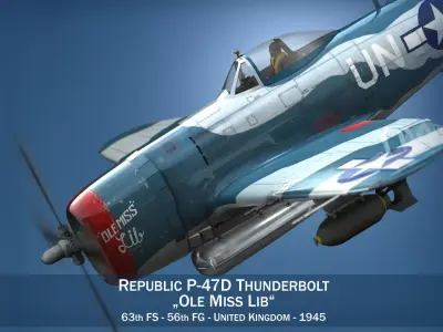 Republic P-47 Thunderbolt - Ole Miss Lib 3D model