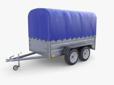 Cargo Trailer v5 Low-poly 3D model