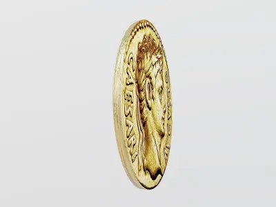 Roman Empire Gold Coin Low-poly 3D model