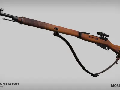 Mosin-Nagant 1891 Low-poly 3D model