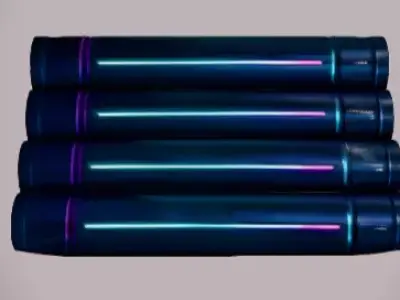 Futuristic Energy Tubes Low-poly 3D model