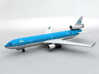 Douglas MD 11 Airliner - KLM Low-poly 3D model