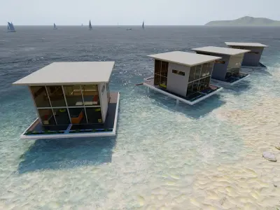 Hotel Beach-Hotel Beach Resort-Villa Suite 3D model