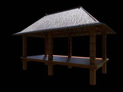 Berugak Sekenem From Indonesia Low-poly 3D model