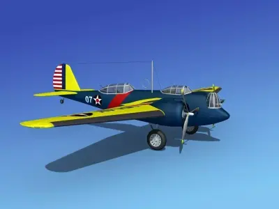 Martin B-10 V08 US Army 3D model