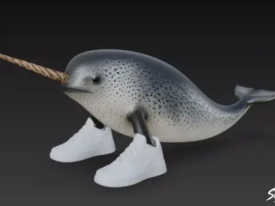 Narvalero Narvalala - Italian BrainRot Low-poly 3D model