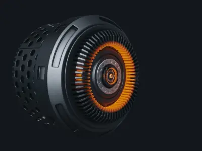 Hot turbine for machinery engine 3D model