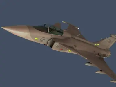 JAS 39C Gripen Low-poly 3D model