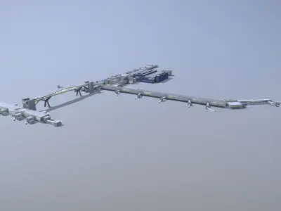 Airport Terminal EGKK North Terminal Gatwick Airport Low-poly 3D model