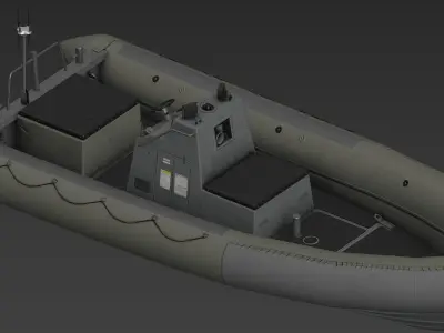 RHIB boat Low-poly 3D model
