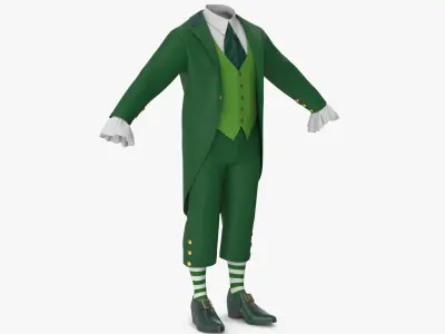Tailcoat Suit and Shoes 2 3D model