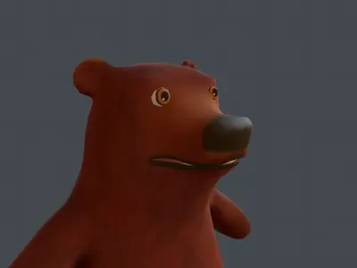 Cartoon rigged bear Free low-poly 3D model