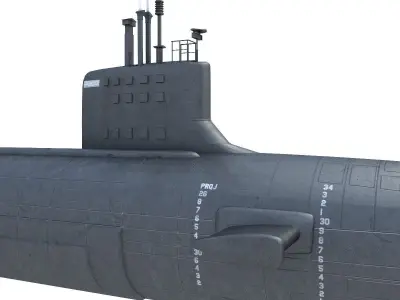 Virginia submarine Low-poly 3D model