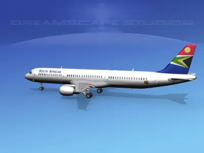 Airbus A321 South Africa 3D model
