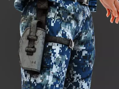 Military Game Ready Character Low-poly 3D model