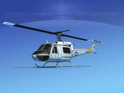 Bell UH-1B Iroquois V08 US Air Force 3D model