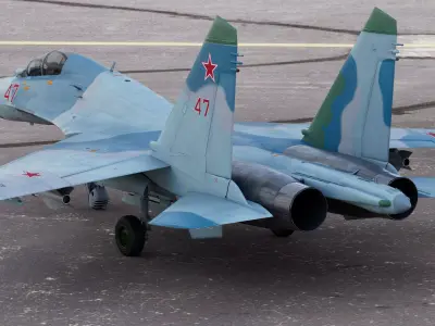 Russian Fighter Jet Sukhoi SU-27UB Flanker C 3D model