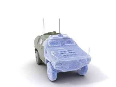 Green Armored Vehicle model pack Low-poly 3D model