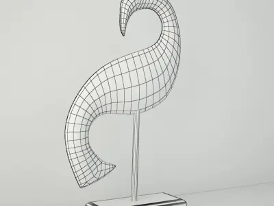 Bali Jackfruit Wood Bird On Stand 2 3D model