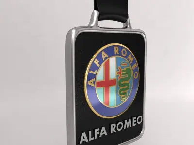Alfaromeo car logo keychain 3d model 3D model
