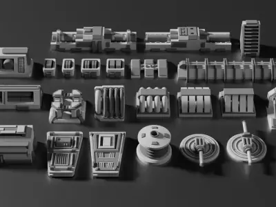 Sci Fi Greebles Pack 4 Free 3D model