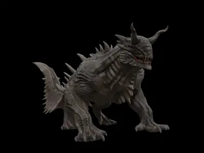 Dragon Alien Creature Low-poly 3D model