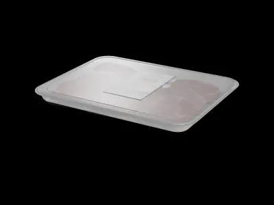 Dried meats Turkey Ham Slices Low-poly 3D model