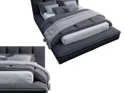 Bed B upholstered frame Free 3D model