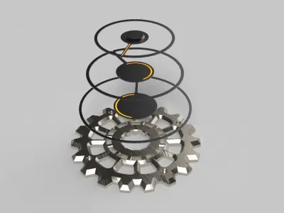 GEAR CLOCK Low-poly 3D model