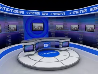 TV Studio ESPN Free 3D model