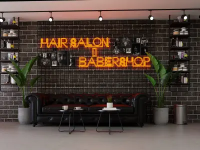 BarberShop hairdresser Interior 3D model