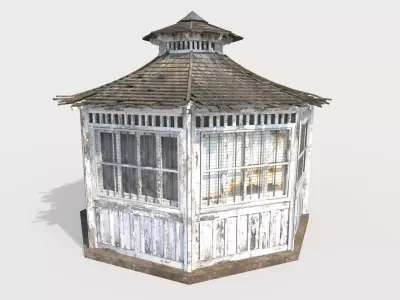 Old Wooden Pergola 3D model