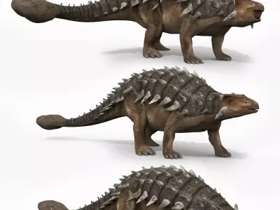 Ankylosaur 8K - fully animated Low-poly 3D model