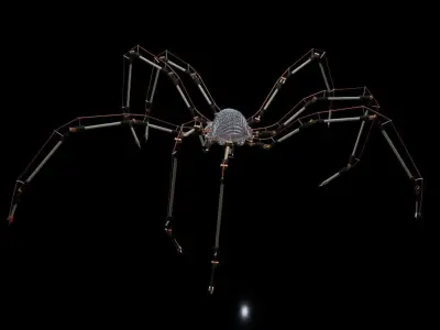 Mechanical Spider rigged and fully animated 3D model