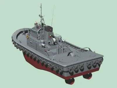 Japan Maritime Self-Defense Force Type58 Tugboat Free 3D model