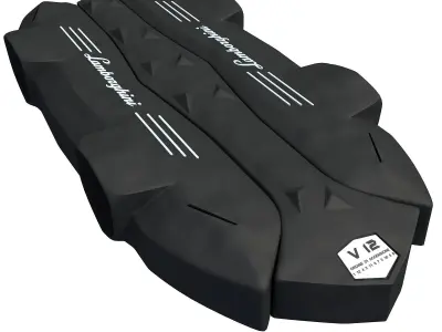 Black Engine Cover 3D 61 3D model